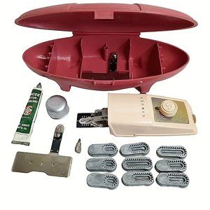 Vintage Singer Buttonholer Templates Attachments Pink Torpedo Box 2482607